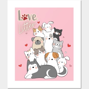 Love Litter Cats and Dogs Posters and Art